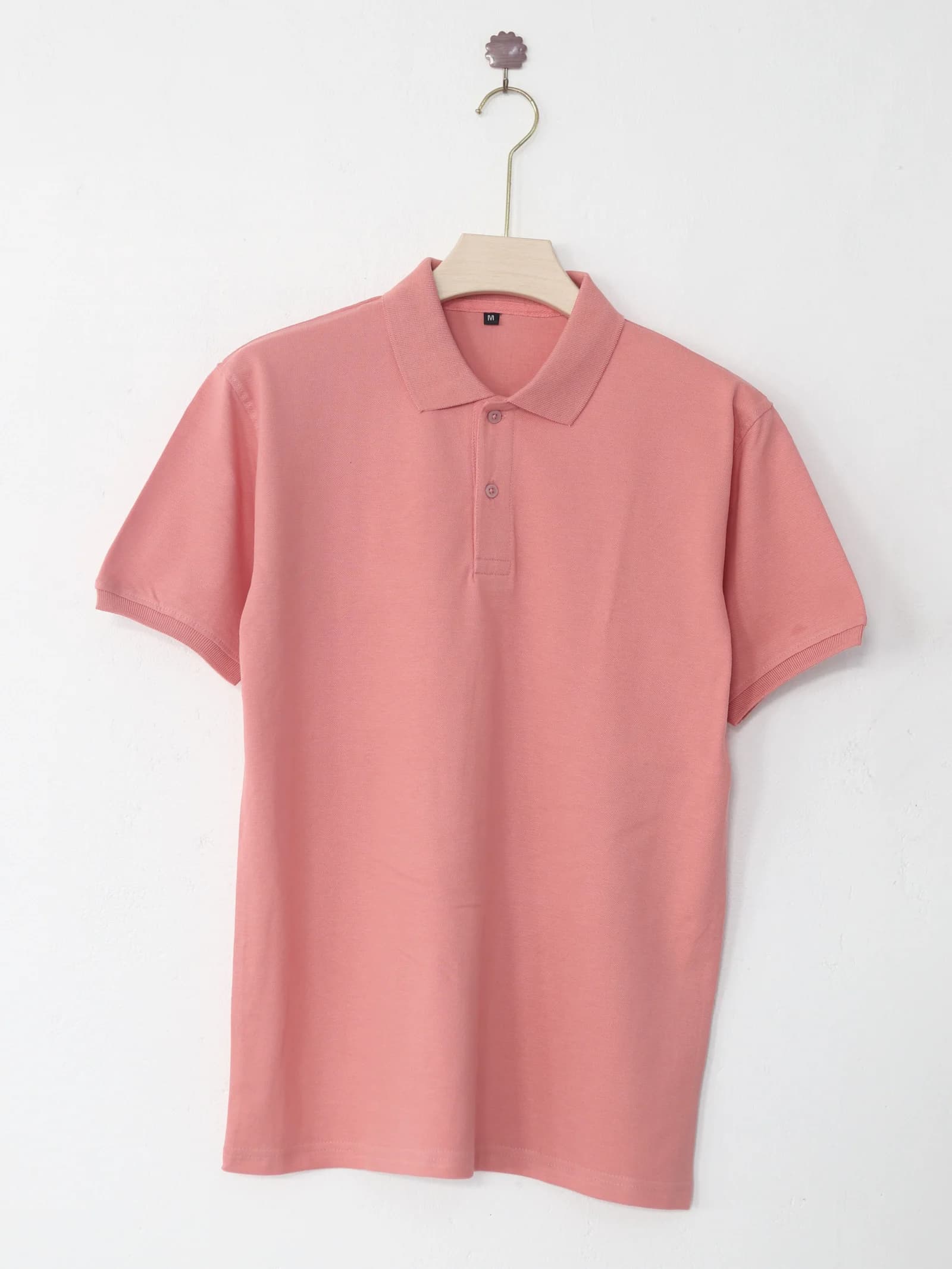 (240 Gsm Cotton )Polo Collar T-Shirt (Punch Pink)