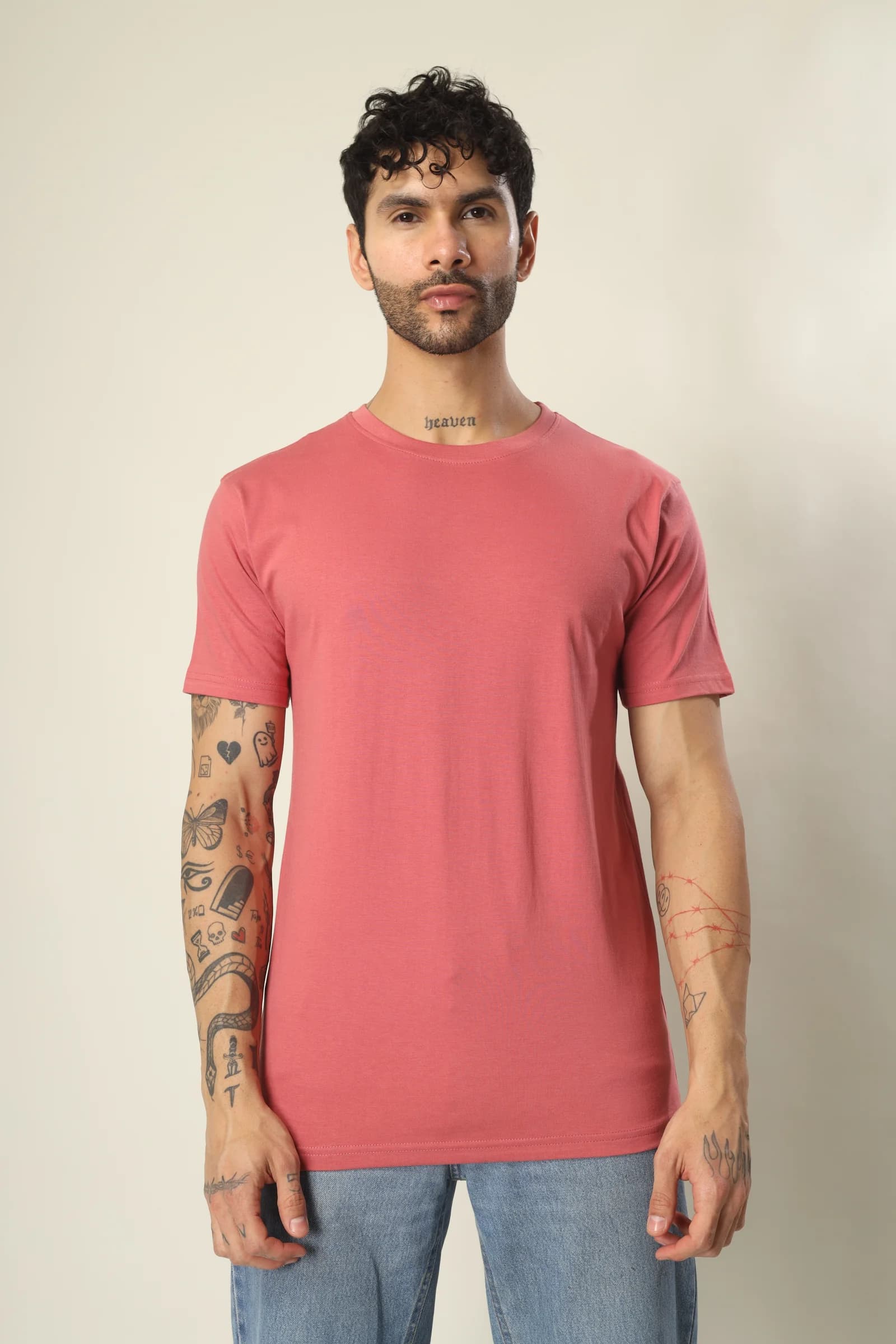 Regular Half Sleeve (Single Jersey Cotton) (Punch Pink)