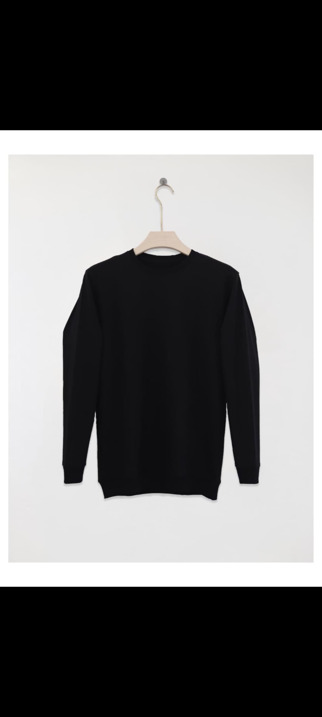 Terry Cotton Sweatshirt (Black)